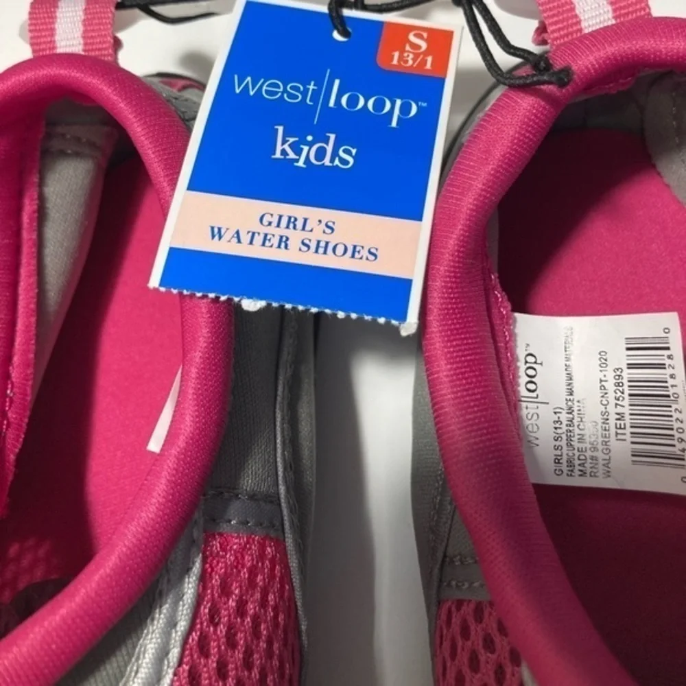 Kid's Water Shoes Hot Pink & Gray | Size 13/1 NWT